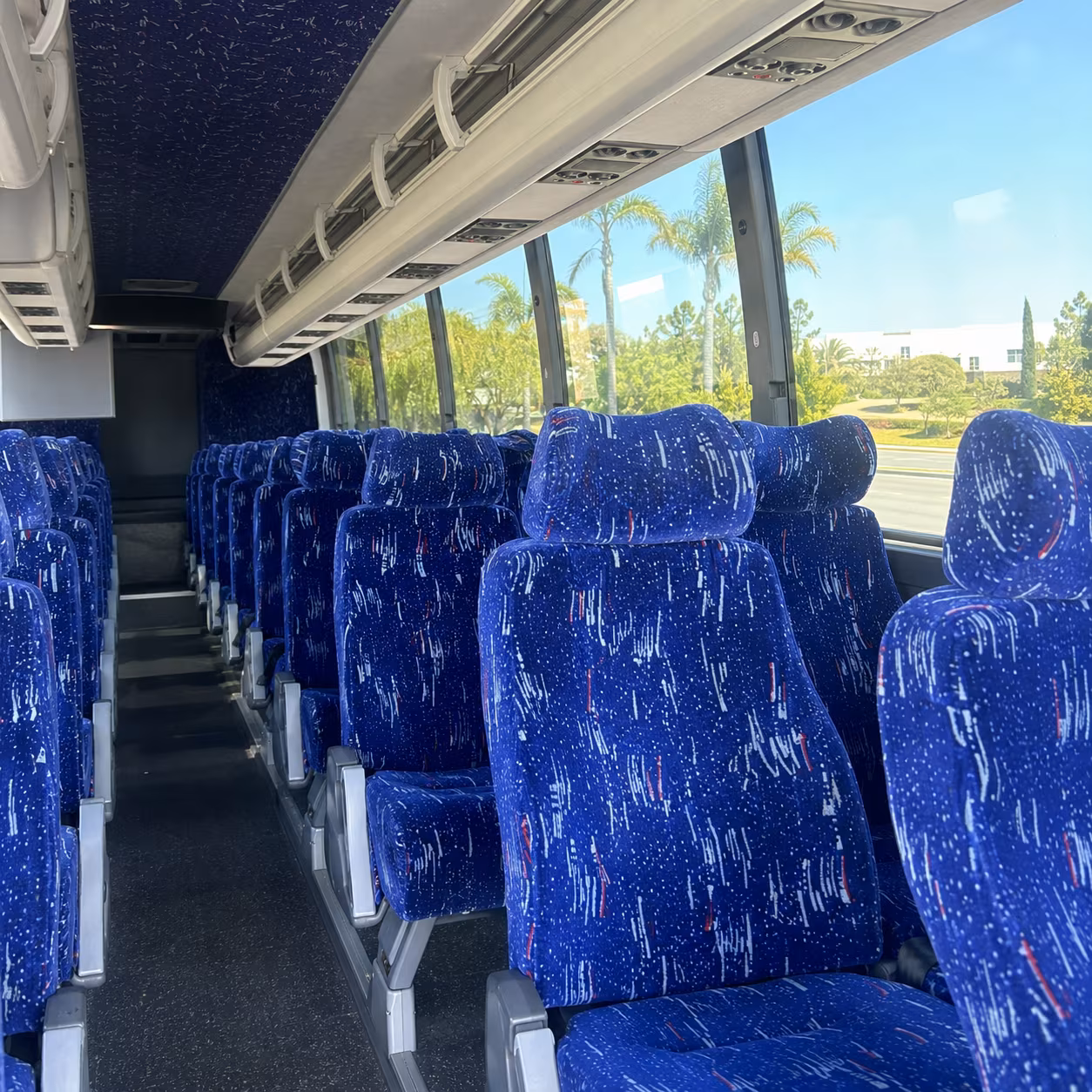 56 passenger charter bus interior