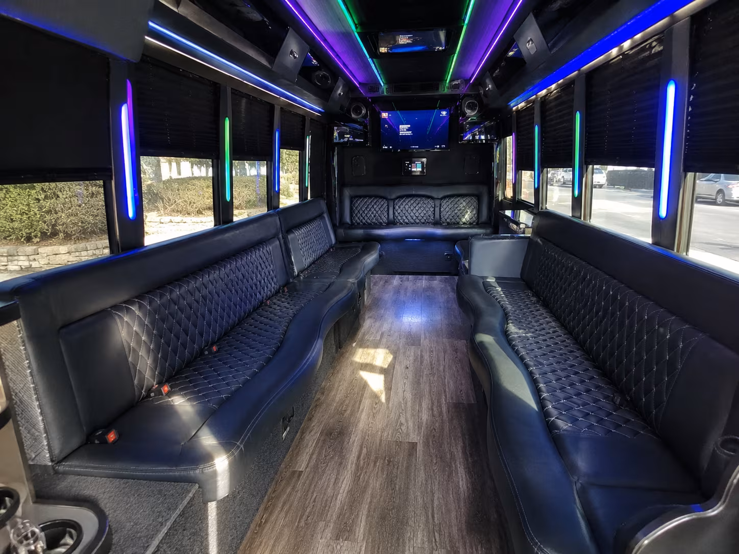 bend 15 passenger party bus interior