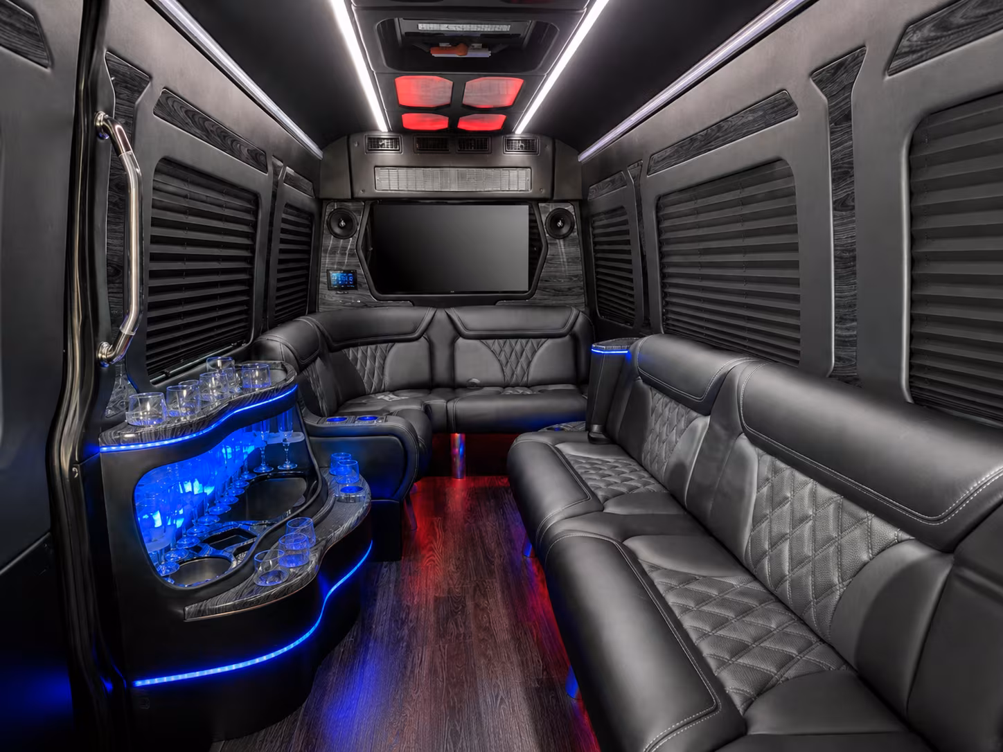 bend 30 passenger party bus interior
