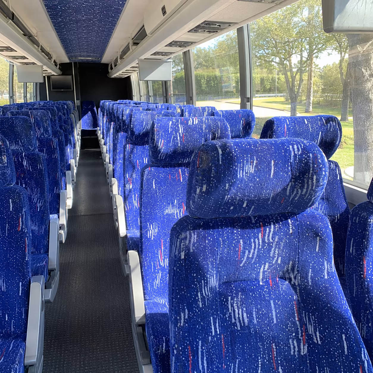 bend charter bus interior
