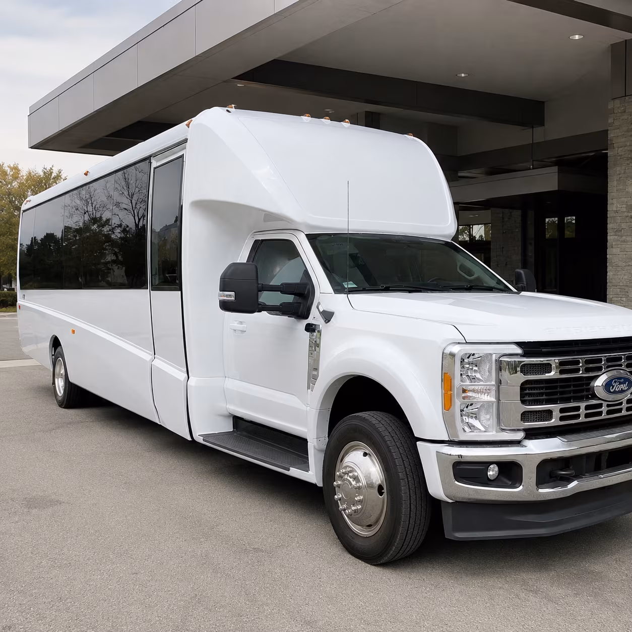 minibuses for smaller concert groups heading out of bend