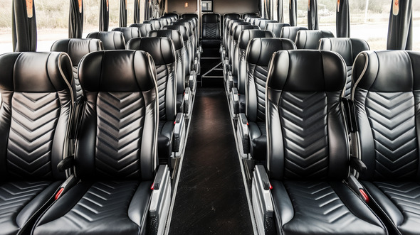 55 passenger charter bus inside albany